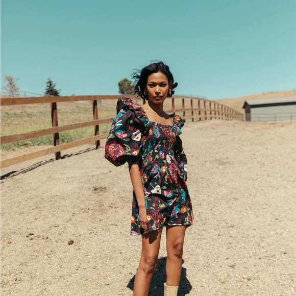 Cleobella Kira mini dress in garden floral - Picture 2 of 13